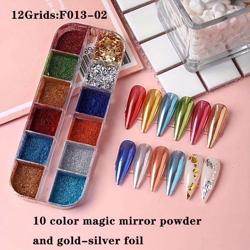 Mirror Chrome Nail Powder Nail Art Glitter Metallic Effect - Temu
