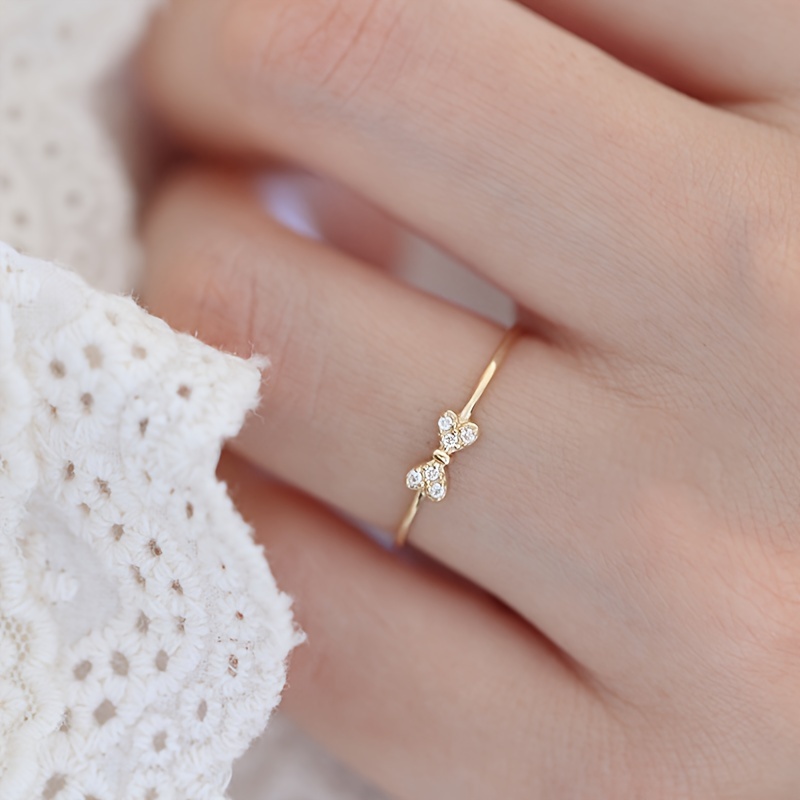 Dainty 2025 bow ring