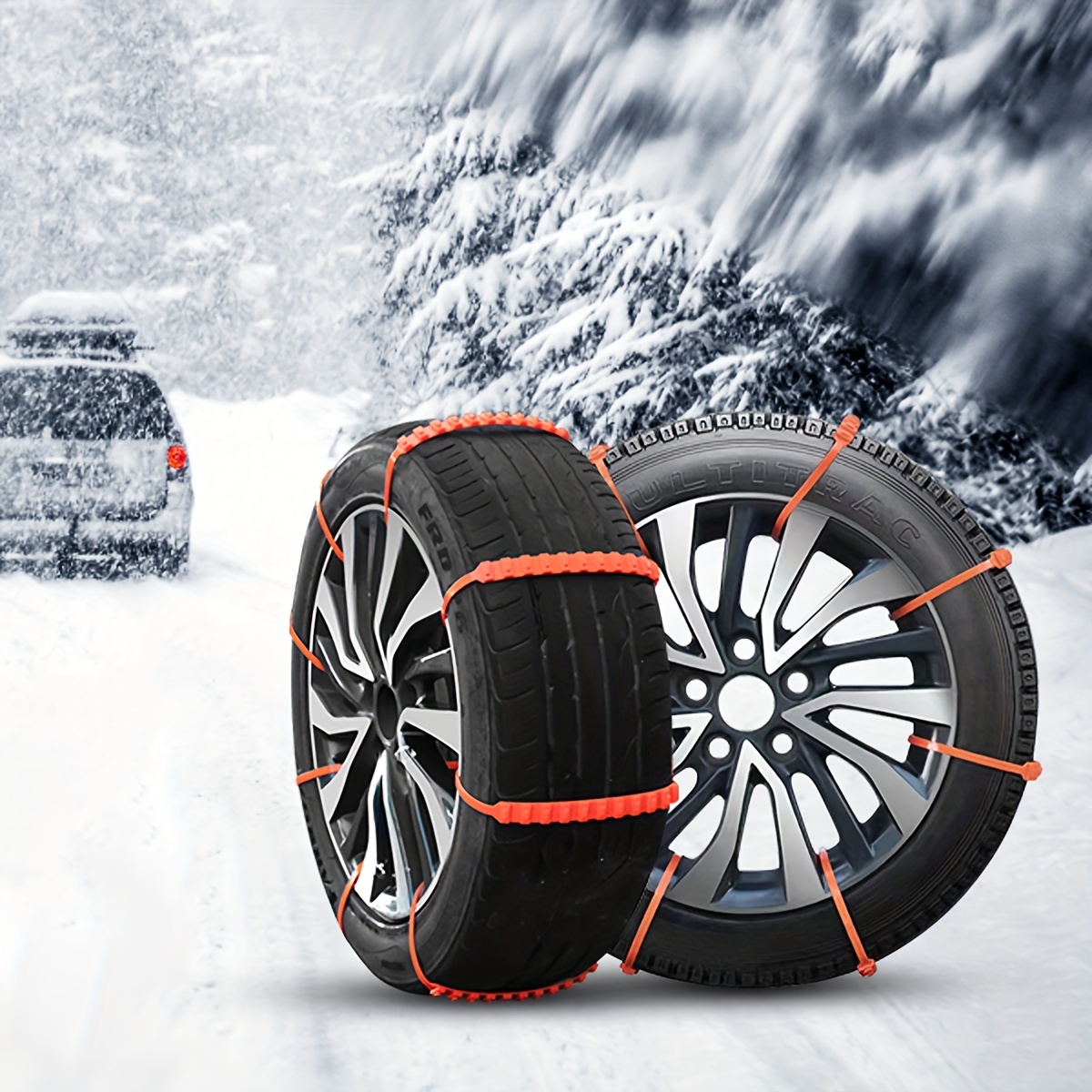 Universal car tire snow chains, non-slip tire width chains from 6.5-10.83  inches (165-275mm) non-slip tyre chains for ice, mud, sand, most cars/trucks/SUVar  : : Automotive