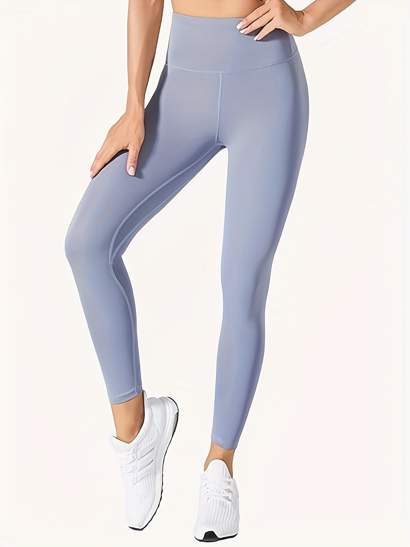 Solid Color Seamless Yoga Leggings, High Waist Quick Drying Butt Lifting Yoga  Pants, Women's Activewear - - Temu