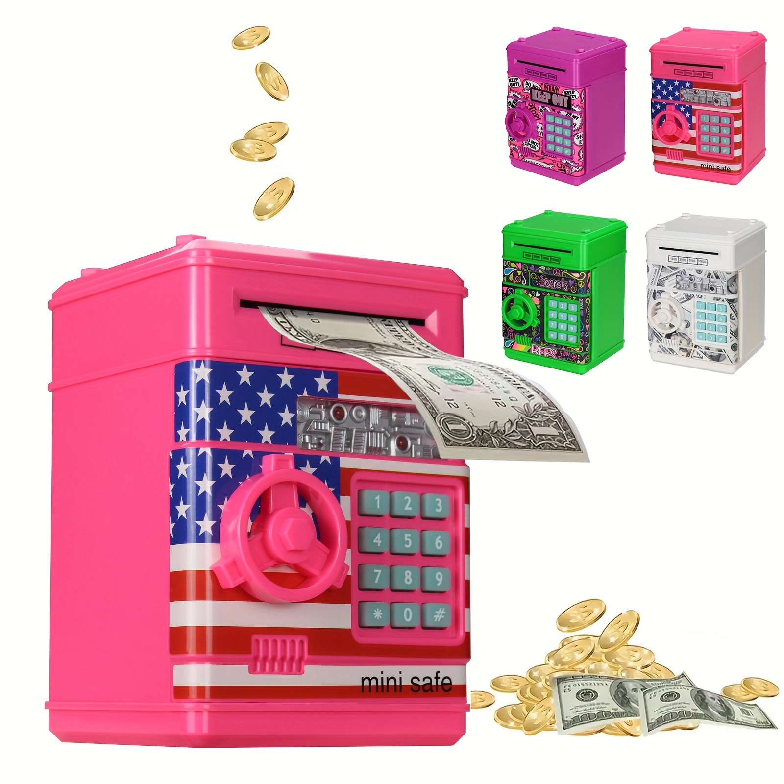 Enfants Coffre-fort Guichet automatique électronique Piggy Banques Boîte d' épargne d'argent Mot de passe ATM Banque Jouets Cadeaux d'anniversaire