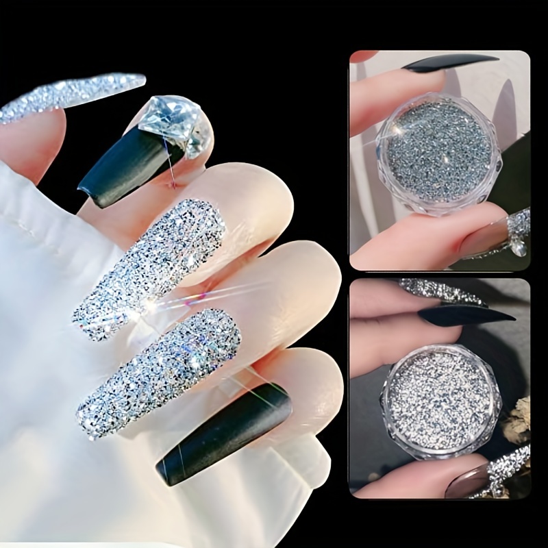 12 Colors Mini Micro Diamond Rhinestone Crystal Micro Diamond Glass Sand  Diamonds for Nail Art Sparkling Nail Art Glitter Gems