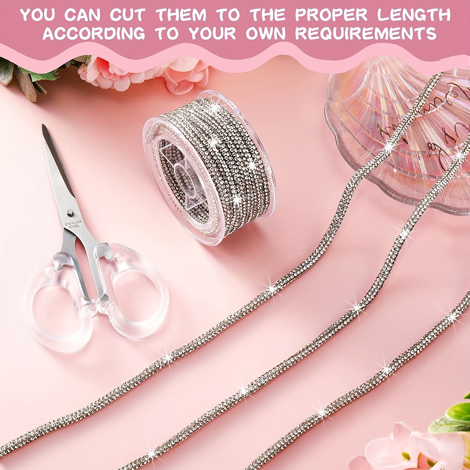 3 Yards Rhinestone Rope for DIY Crafts Decoration