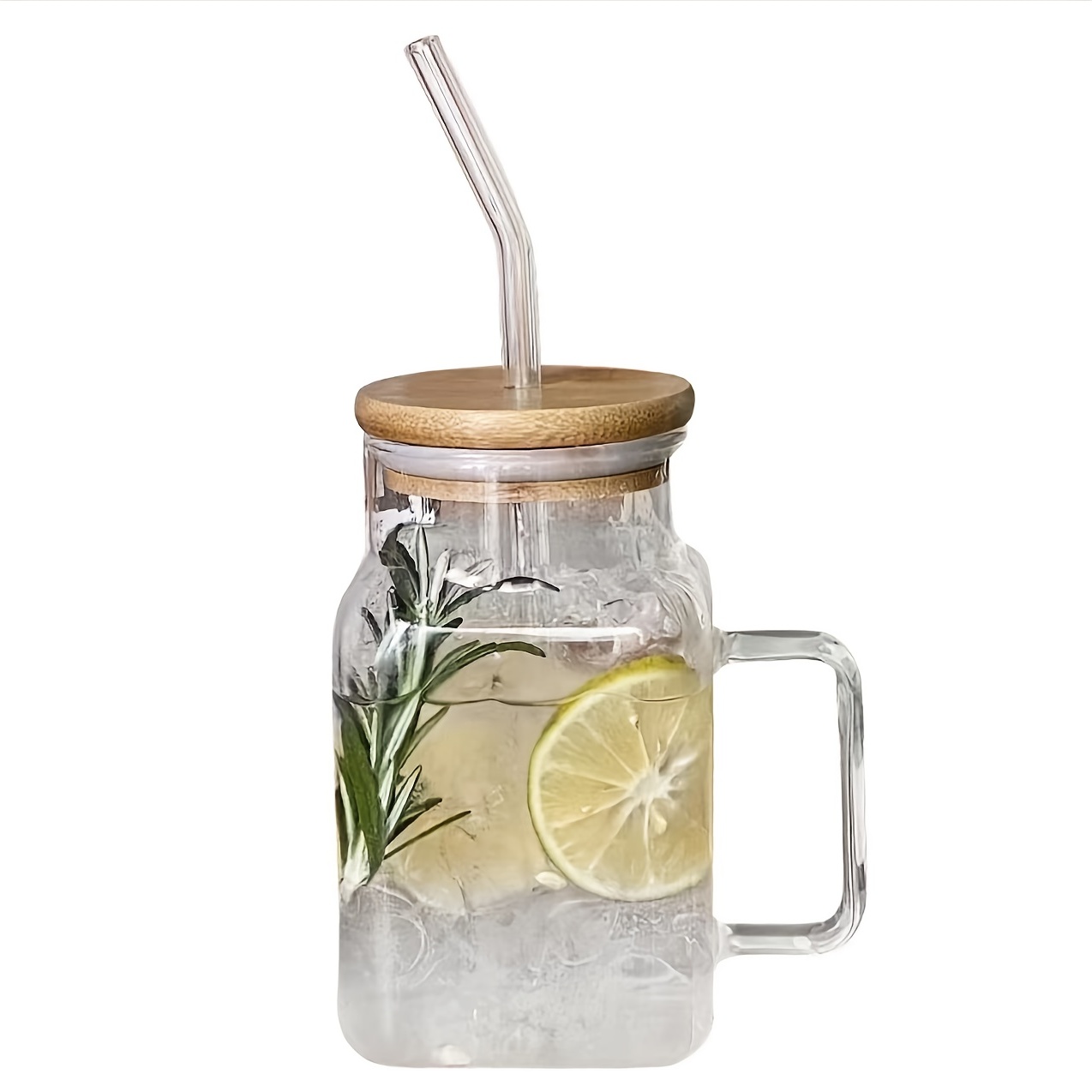 32 oz Glass Mug Tumbler W/Bamboo lid, Stainless Steel Straw – Cali Bees  Creations