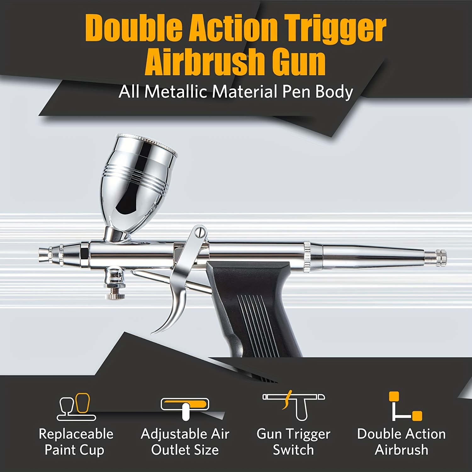 Dual Action 0.3mm Airbrush Kit for akvagrim Car Paint Body Tattoo