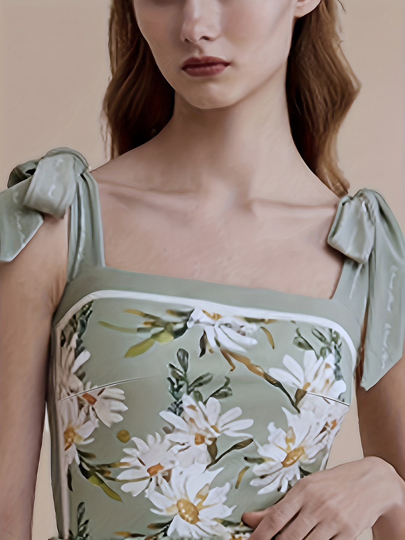 Floral Print Reversible Print Tie Shoulder One Piece Swimsuit, Stretchy