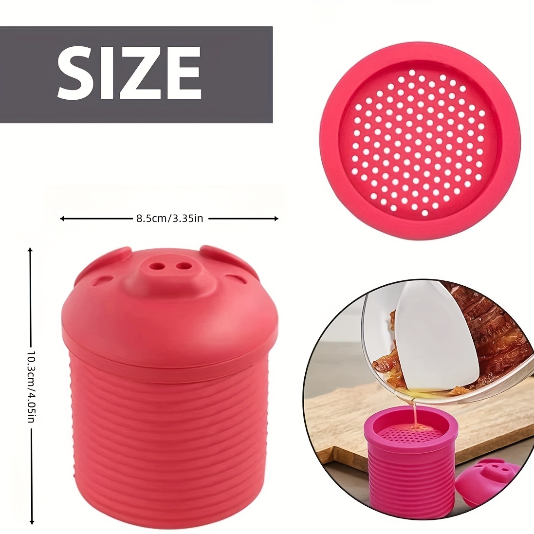 Silicone Grease Container Cute Pig Oil Container With Filter - Temu