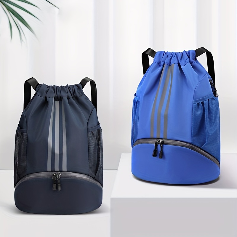Swim Bag Sackpack, Lightweight Drawstring Backpack Training Gymsack with  Dry Wet Compartment, Waterproof Casual Bags for Gym Shopping Swimming Yoga