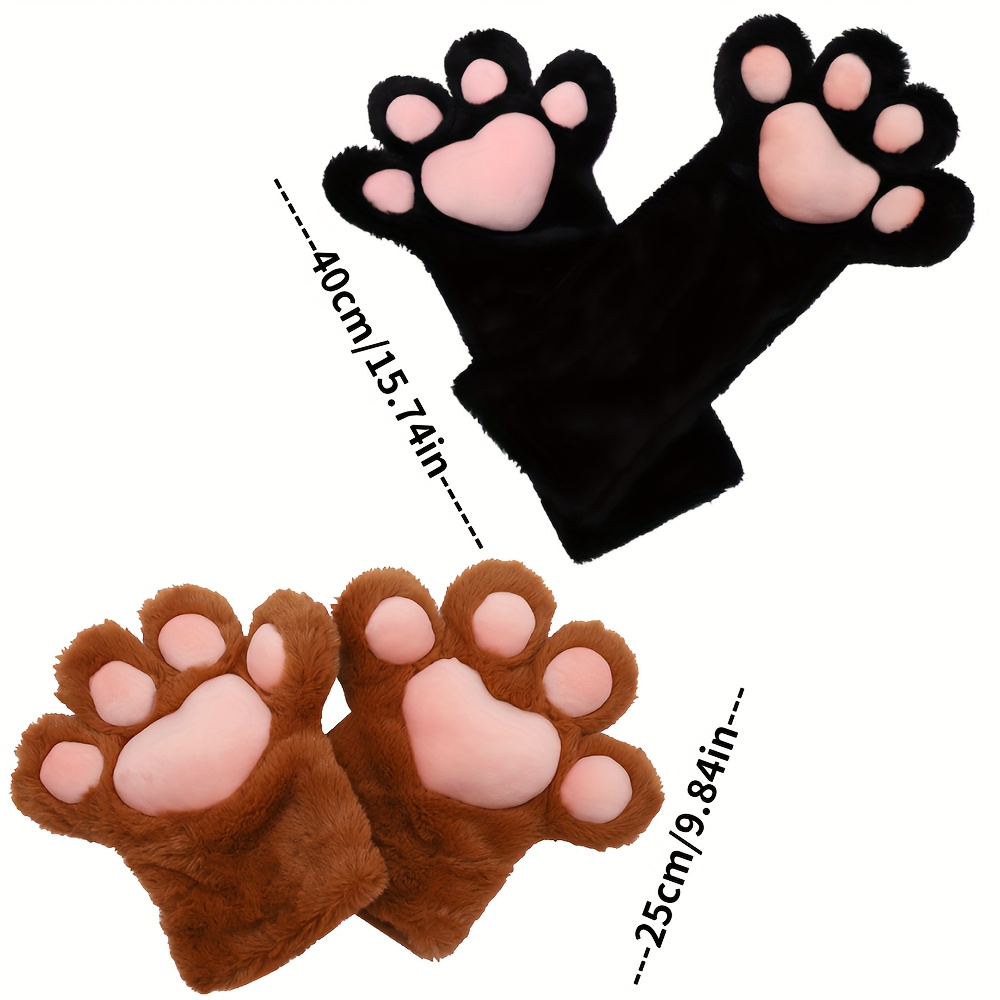 1Pair Cosplay Furry Paws Animal Claw Glove, Paw Mitts Winter, Furry Suits for Party Favors Adults Kids,Temu