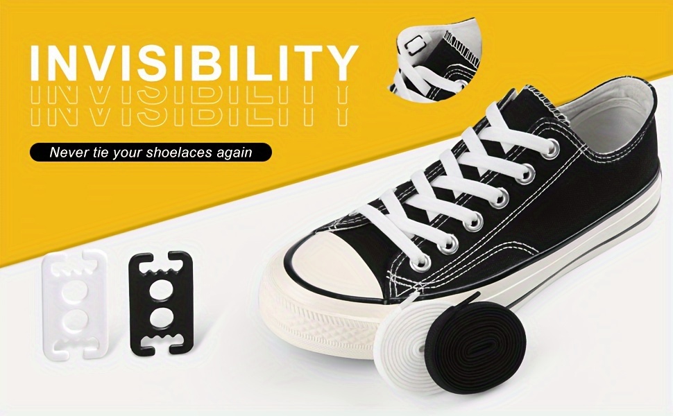 1Pair Elastic Free-Tie Shoelaces, No-Tie Lazy Shoelaces For Sneakers Canvas Shoes