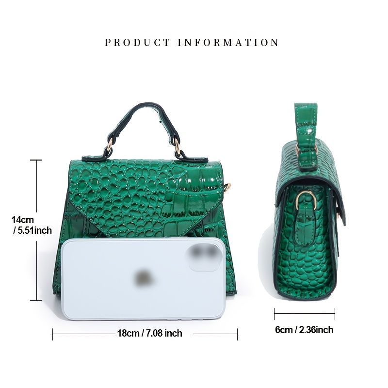 Minimalist Flap Satchel Bag, Snakeskin Embossed Top Handle Purse, Trendy  Shoulder Bag For Women (7.08*5.51*2.36) Inch - Temu