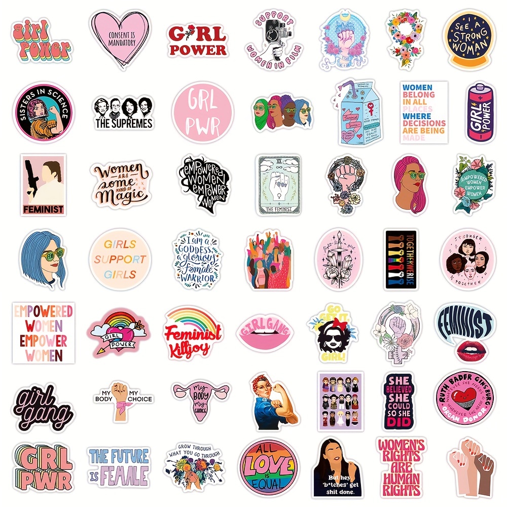 BulbaCraft 100Pcs Funny Girly Stickers for Women, Laptop Stickers for Women  - Feminist Stickers, Feminist Gifts, Gifts for Feminists - Funny Birthday