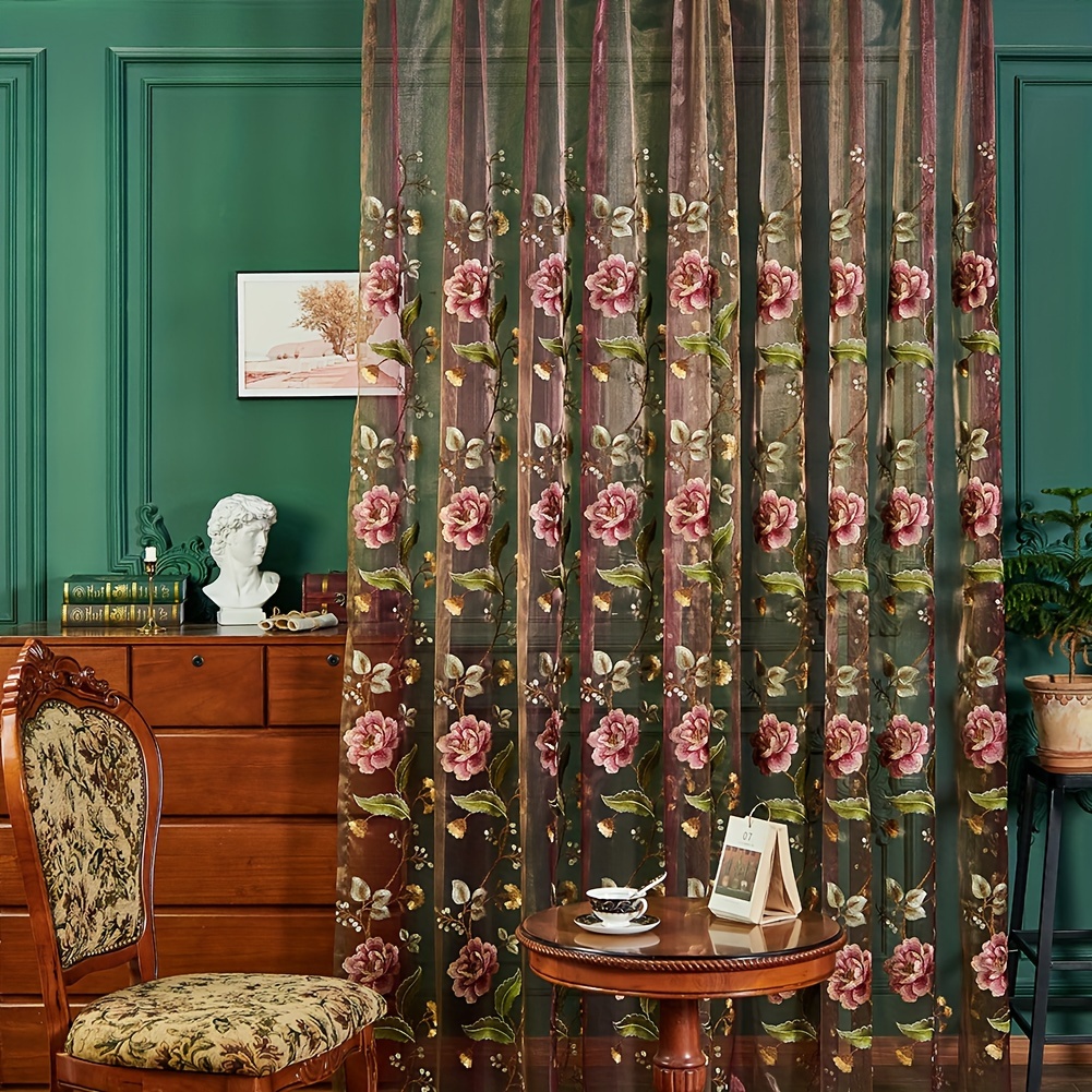 Floral Curtain - Temu