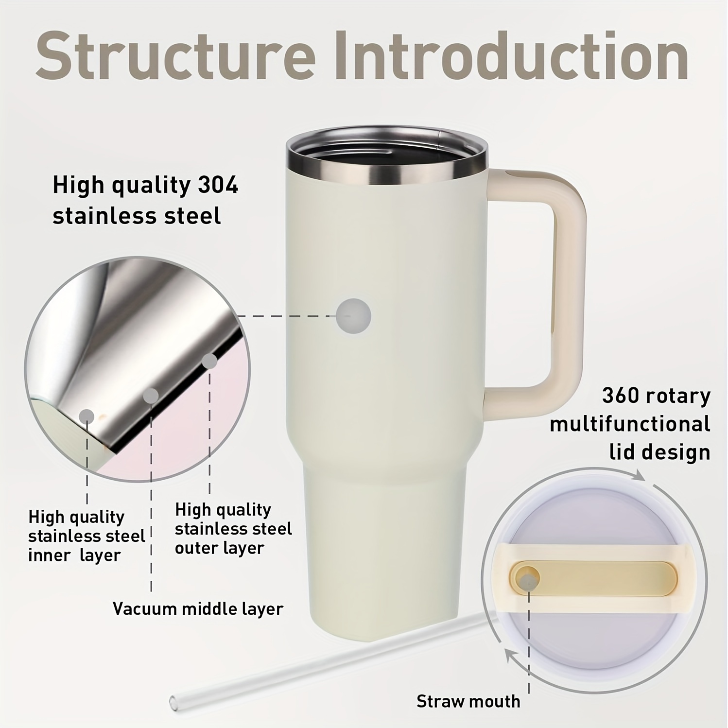 NEW 44oz Tumbler Black Stainless Steel Vacuum Double Wall Insulation Travel  Mug