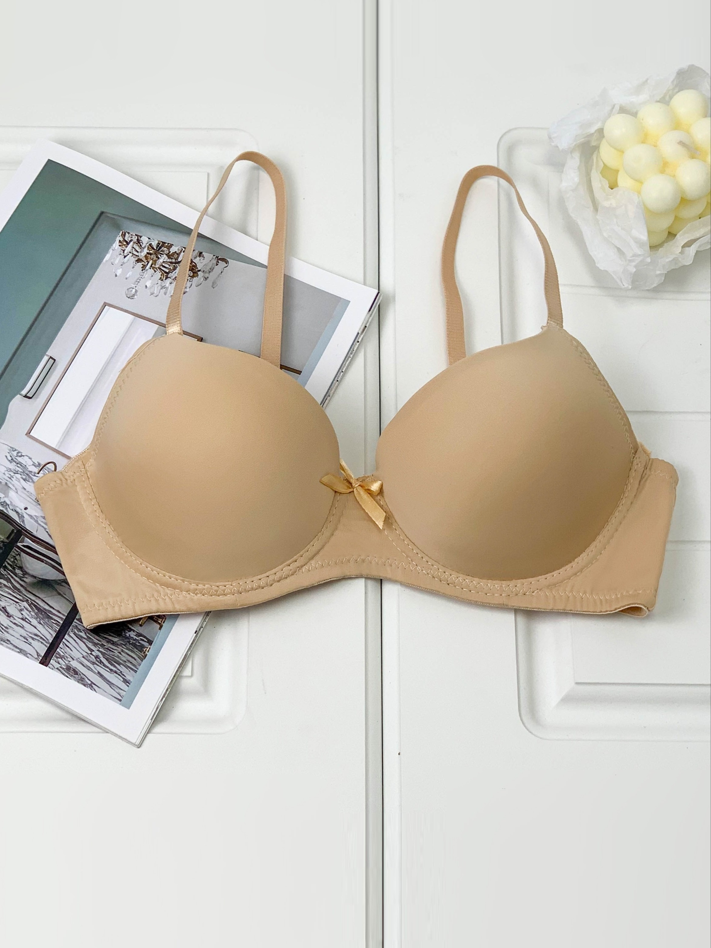 Strapless Solid T shirt Bra Comfy Simple Push Bra Women's - Temu