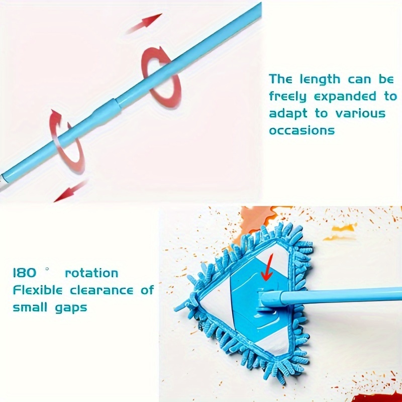 Triangle Wall Cleaning Mop Dust Removal Mop Extension Pole - Temu