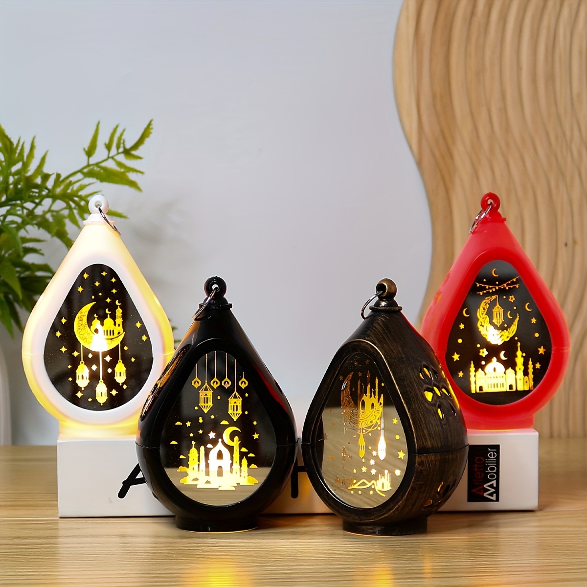 Décorations du Ramadan Kareem avec lumière LED, lampes décoratives