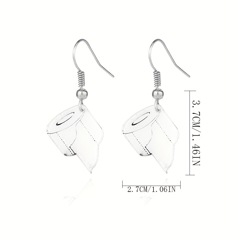 Acrylic Toilet Paper Roll Paper Earrings