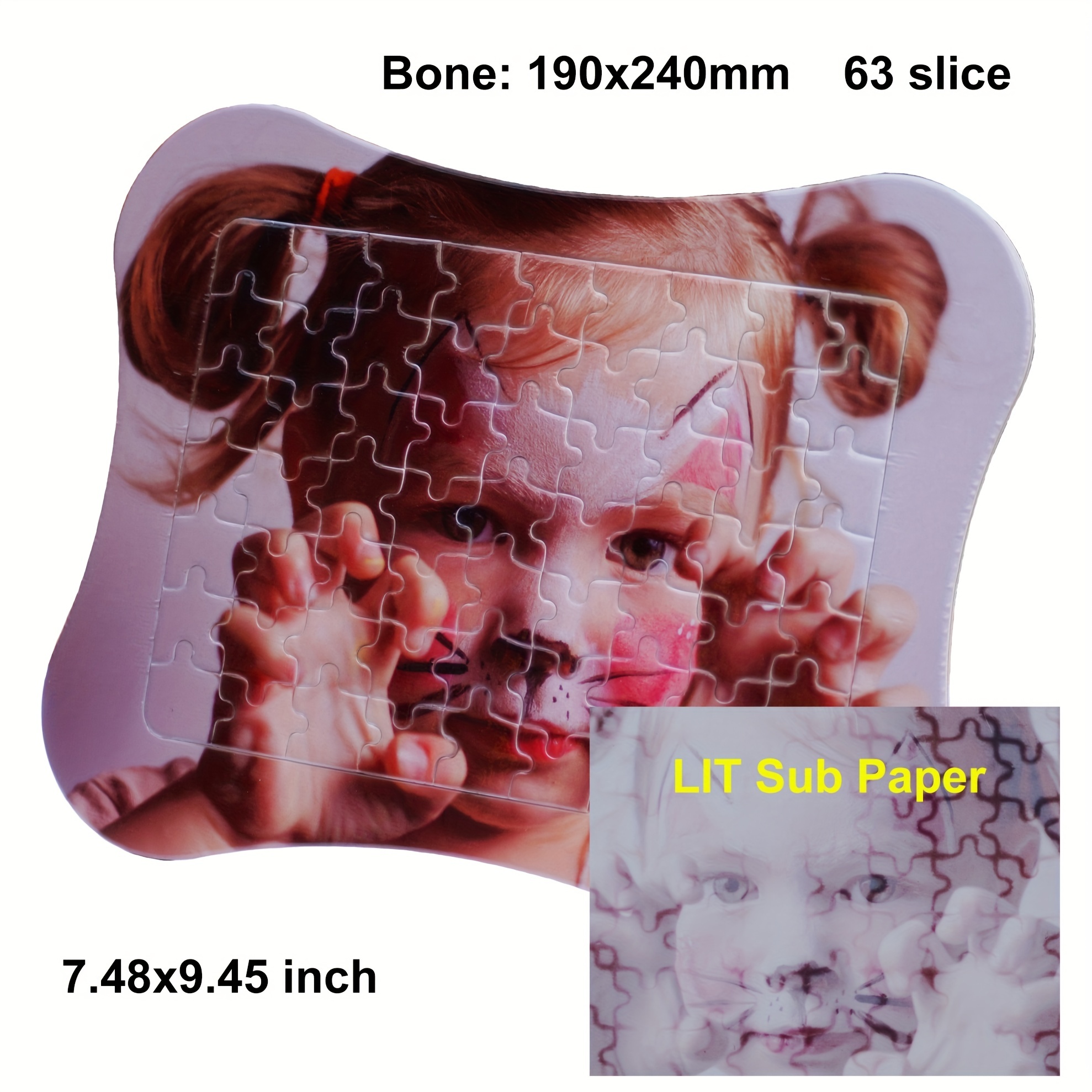 Lit Paper 10 Sets Sublimation Jigsaw Puzzle Blanks Combo 2 x A4 - DIY Heat Press Transfer Crafts 120 80 Slices Thermal Transfer Blank Puzzles for
