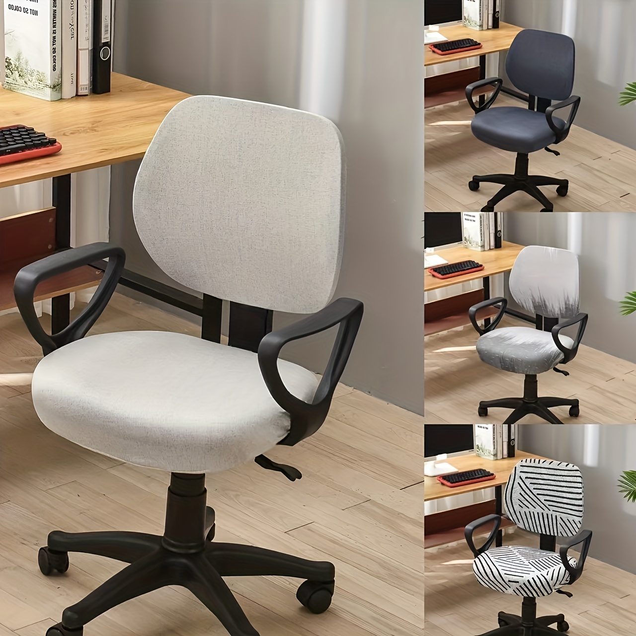 Spandex Office Chair Covers Stretch Gaming Chair Seat Protector Elastic  Armchair Cover Rotating Lift Computer Chair Slipcover