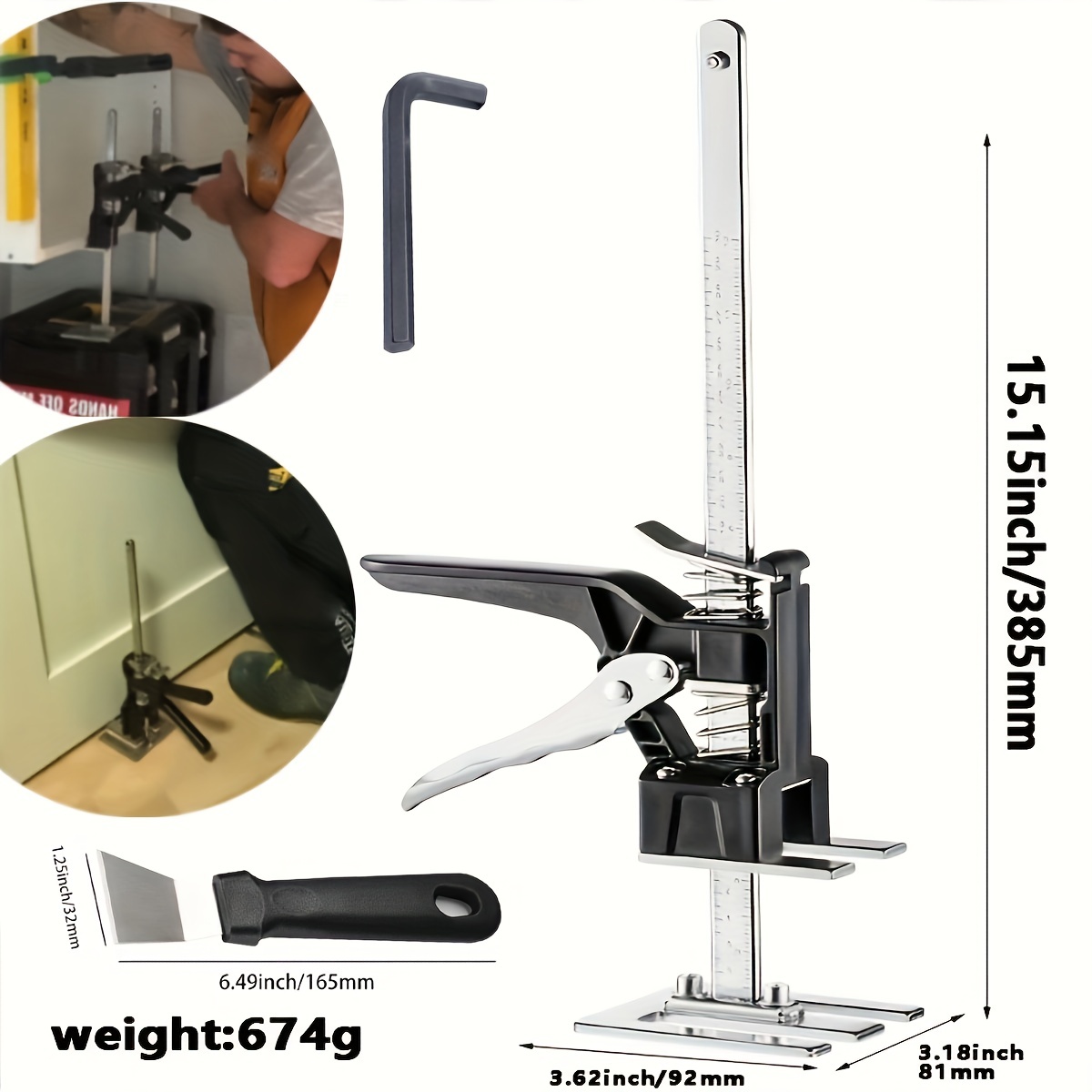 Labor-Saving Handle, Arm Tool Lift 1PCS, Wall Tile Locator, Multi-Function  Height Adjustment Lifting Device, Door Panel Lifting Cabinet Jack Board