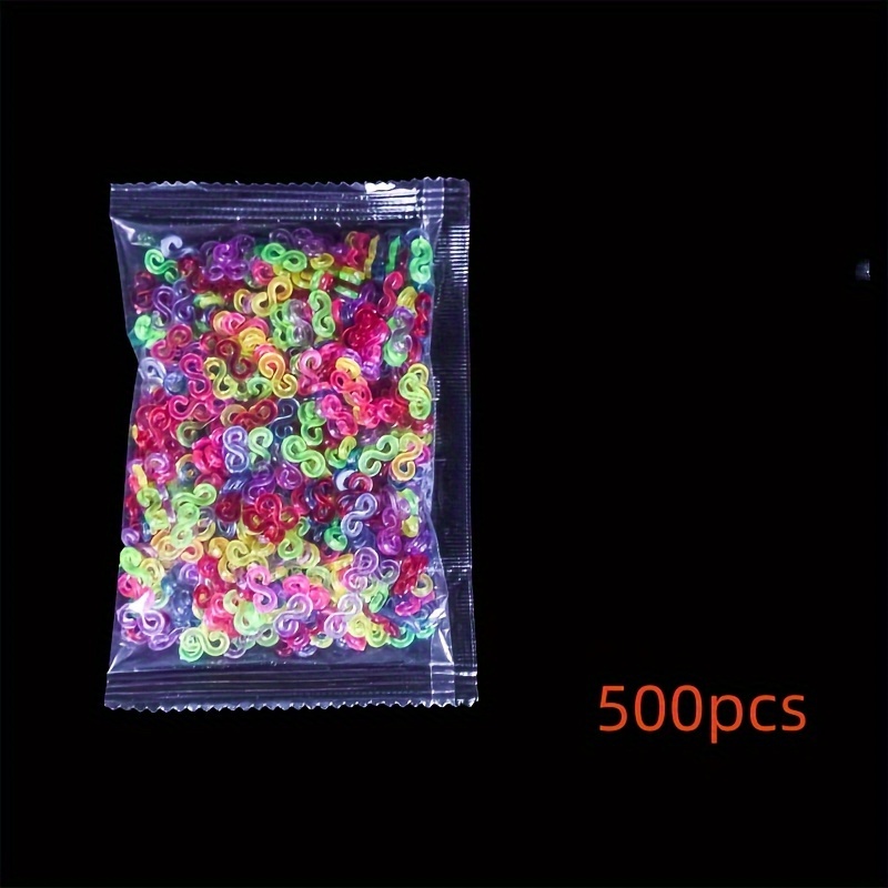 100/500Pcs Acrylic Connectors Charms S Clips Loom Rubber Band Clips Plastic  Jewelry Pendant Connectors For DIY Bracelet Necklace Making