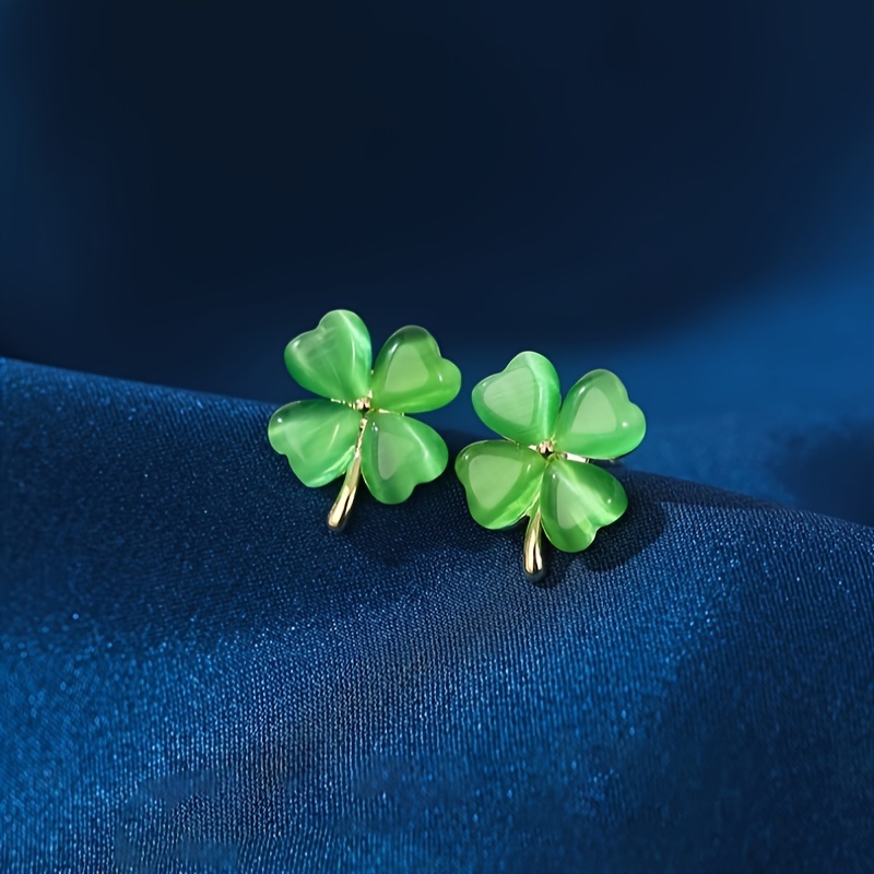 St. Patrick's Day Clover Green Hat Earrings Festival Acrylic Earrings,free returns&free ship,$1.99,Acrylic,Green,Temu