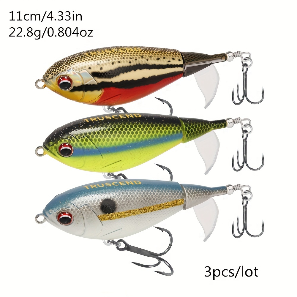 TRUSCEND Fishing Lures for Bass Trout Floating Rotating Tail Topwater  Whopper Swimbaits Bass Lures Freshwater Saltwater