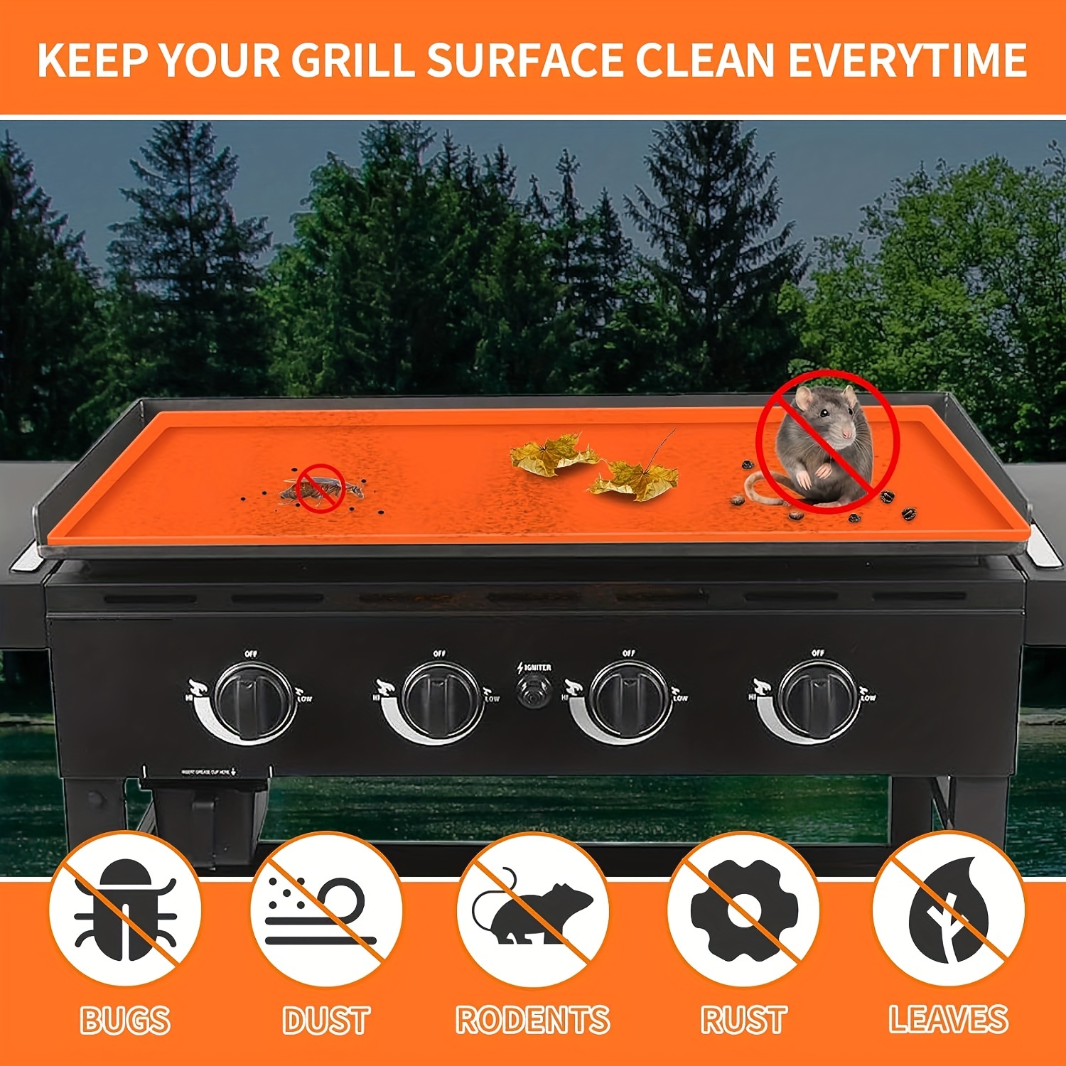 Tapis de gril en silicone | Tapis de gril robuste - Tapis de gril pour  Surfaces de de cuisson, protégez votre de cuisson de la saleté et de la  rouille