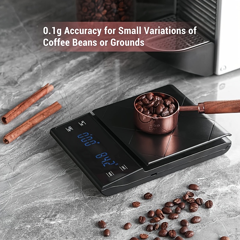 1pc Accurate Coffee Scale with Timer - Perfect for Pour Over, Espresso,  Drip Coffee, Baking, and Cooking - 3kg/0.1g of Accuracy - Black
