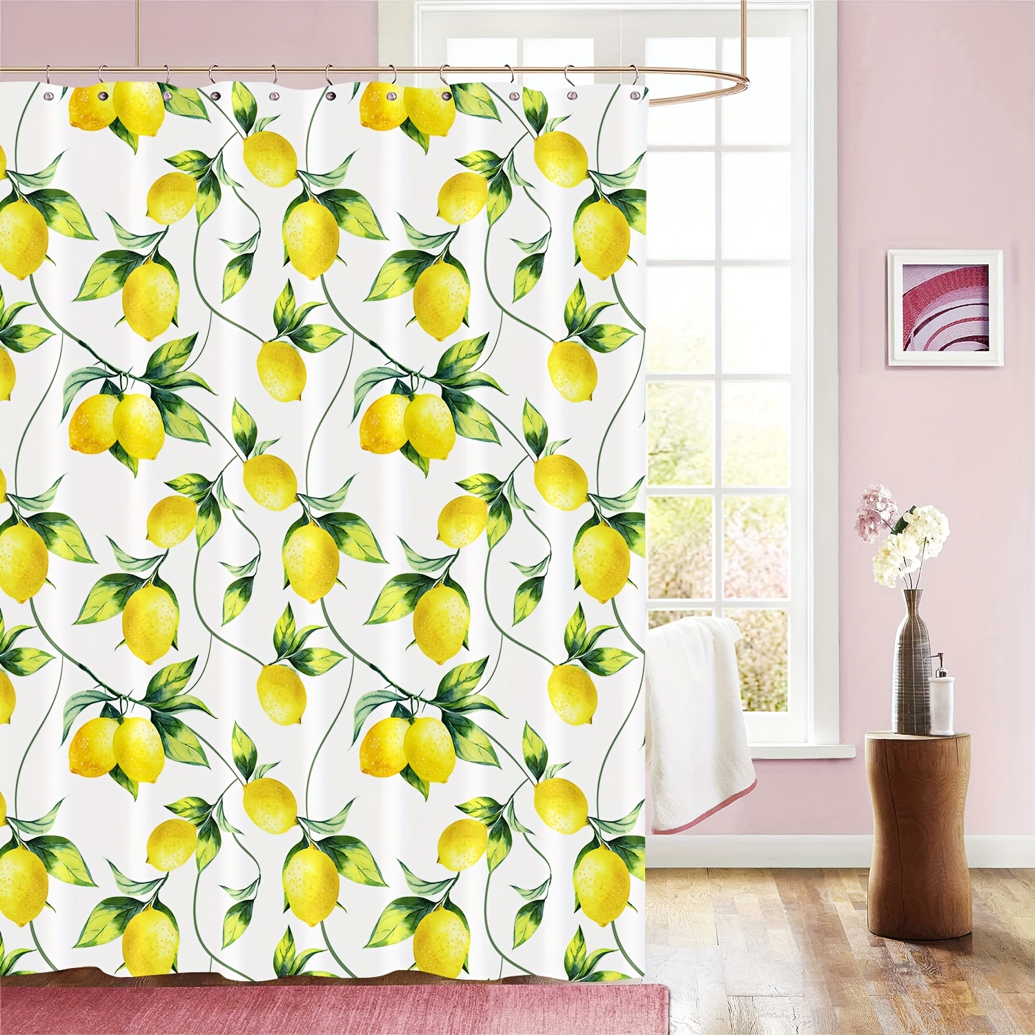 Rideau de douche Polyester Tissu Lavable en machine avec 12