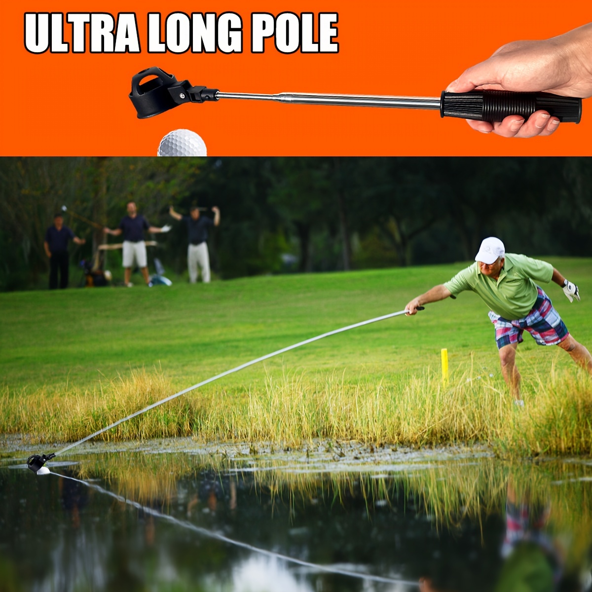 

1pc Telescopic Golf Ball Retriever, Golf Pick Up Automatic Locking Scoop For Outdoor Golf