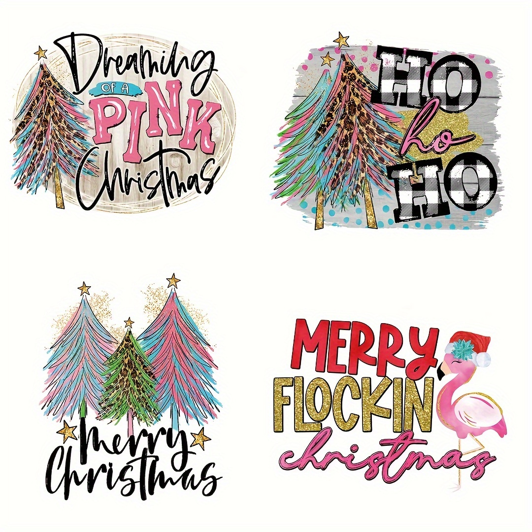 6pcs Christmas Cartoon Iron On Heat Transfers For T Shirts DIY Clothing,  T-Shirt, Mask, Jeans, Backpack, Hats, Pillow Easy Heat Pressed Decals For  Per