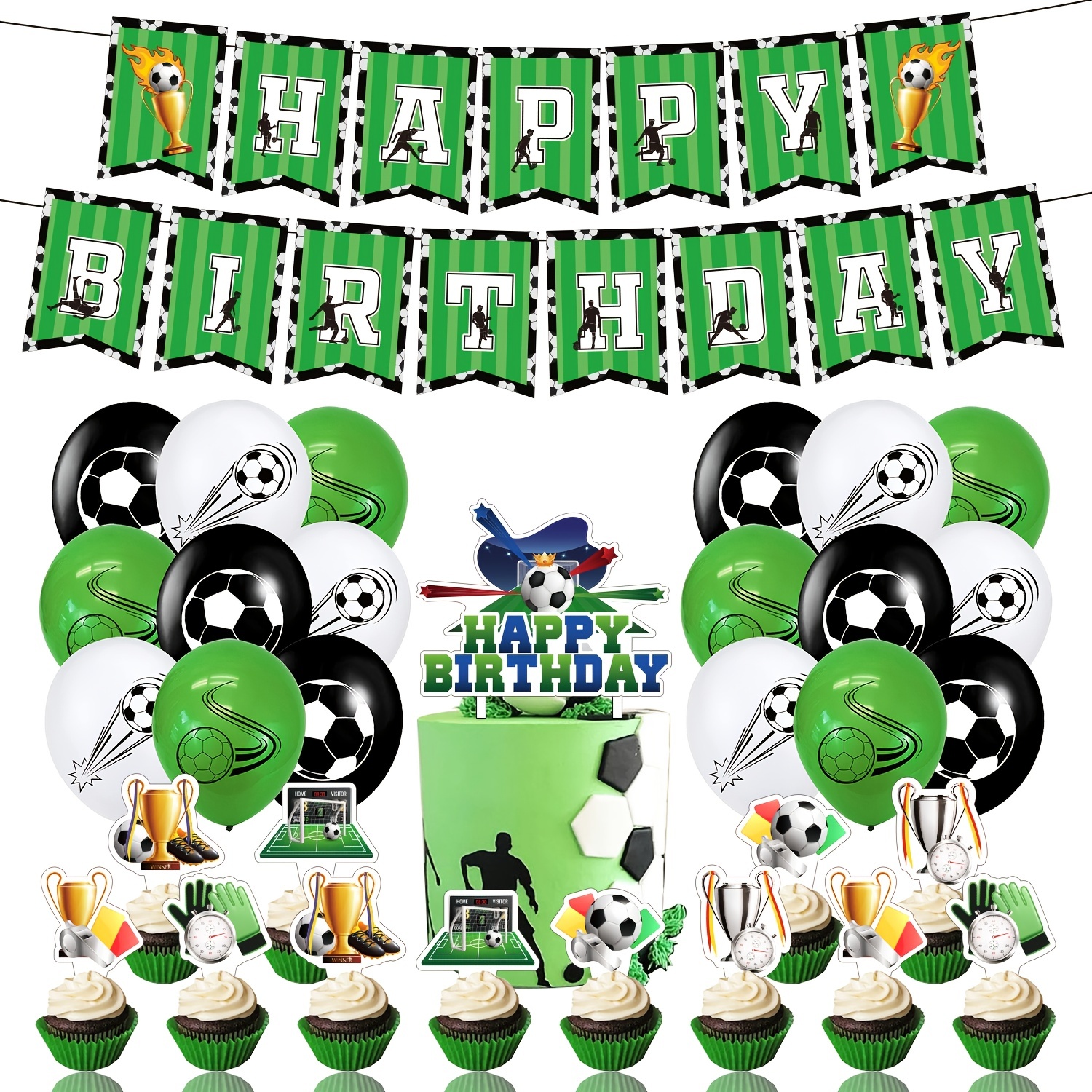 Jogo Tema Decoração De Festa De Aniversário para Meninos, Gamepad, Balões,  Bandeira, Decorações De Bolo, Engraçado