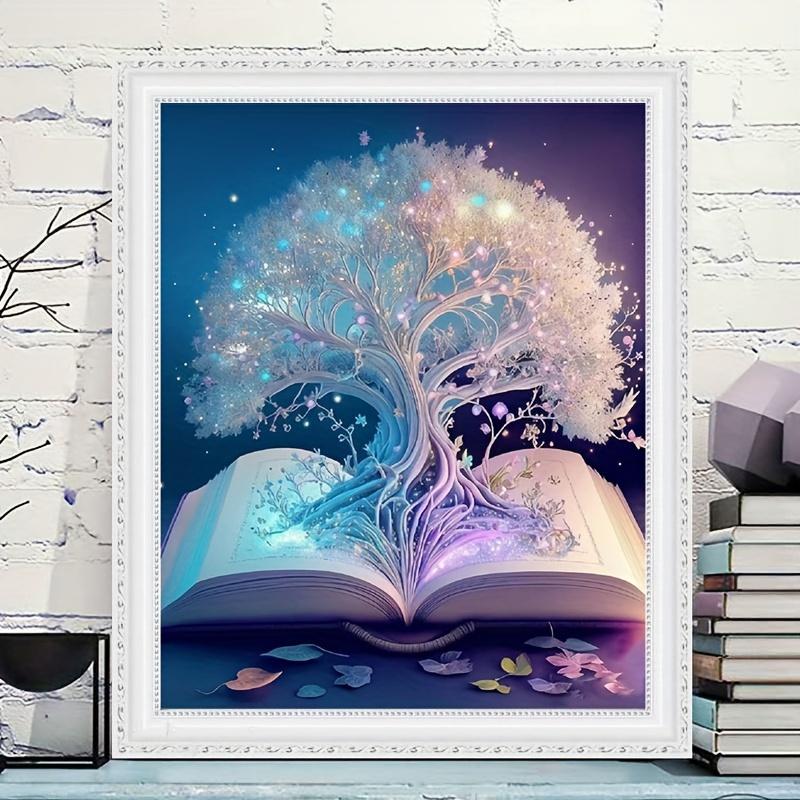 

1set Diy Cross Stitch Kit, Starry Sky Tree Pattern Cross Stitch Material Package, Living Room Entrance Bedroom Decoration Painting