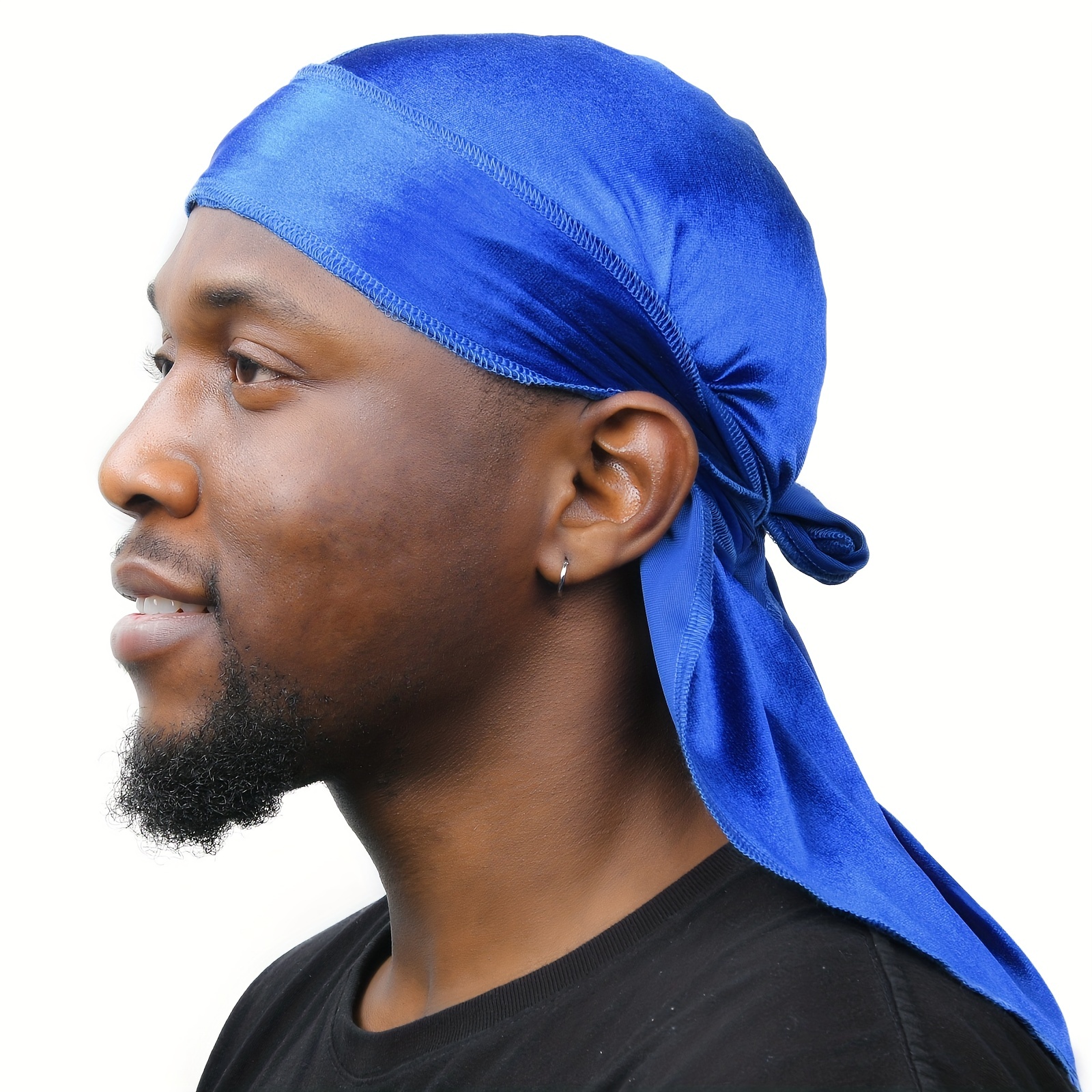 1pc Wave , Durag For Men, Pirate Hat, Long Tail Hip Hop Headwraps