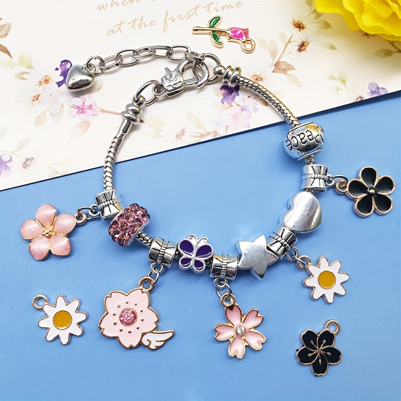 Flower Sakura Charms Pendants Alloy Japanese Kawaii Cherry Charms Diy Necklace  Bracelet Earrings Jewelry Diy Making - Temu