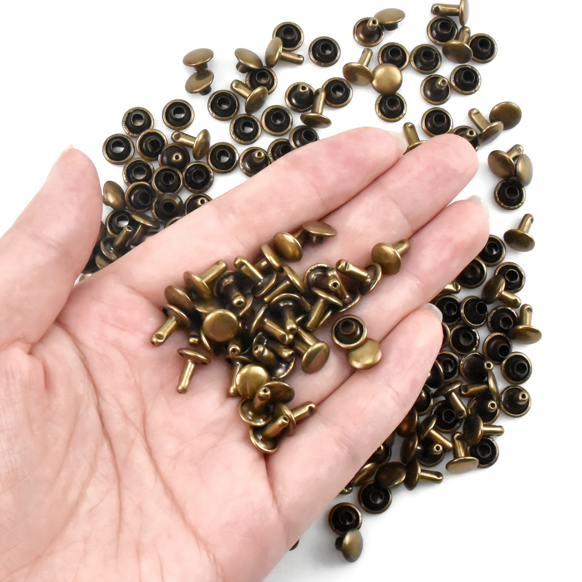100Pcs/Set 6mm-12mm Metal Round Double Cap Rivets Studs Nail For