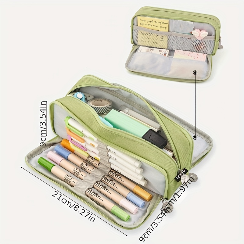 Taqqpue Pencil Case Pencil Pouch Large-capacity Multi-function Pencil Case Three-Layer Stationery Bag Pencil Case School Supplies for Students, Size
