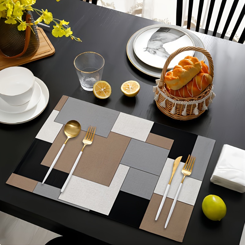 Felt and Leather Design Elegant Placemat Pad Dining Table Mat