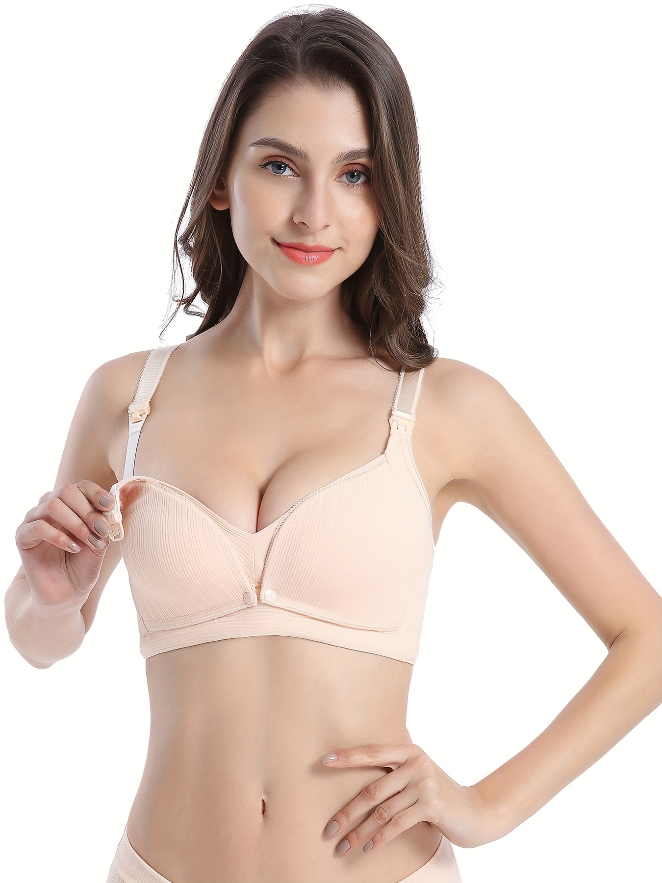 Maternity Bras, Thin Stretchy Comfy No Steel Ring Push Up Nursing Bra For  Breastfeeding - Temu