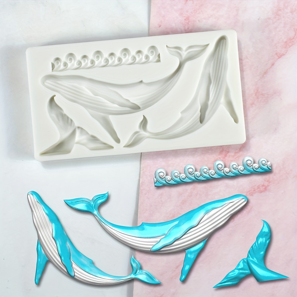Moldes de silicona para yeso, Animal lindo, conejo, ballena