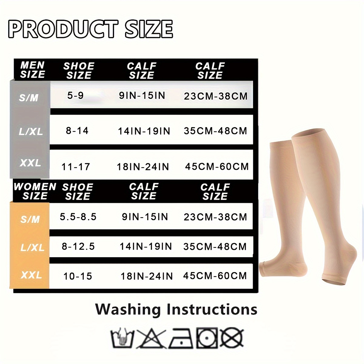 Open Toe Compression Socks Unisex Circulation 15 25mmhg Knee - Temu