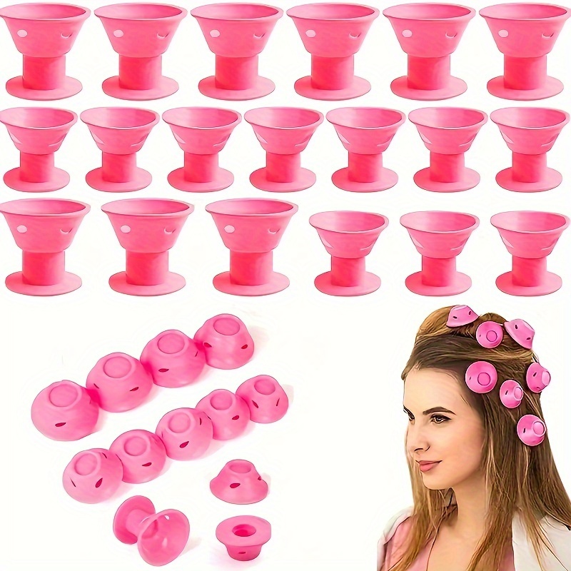 

10pcs Mushroom Design Hair Curlers Silicone Curling Rollers Diy Magic Hair Rollers Heatless Curling Rollers