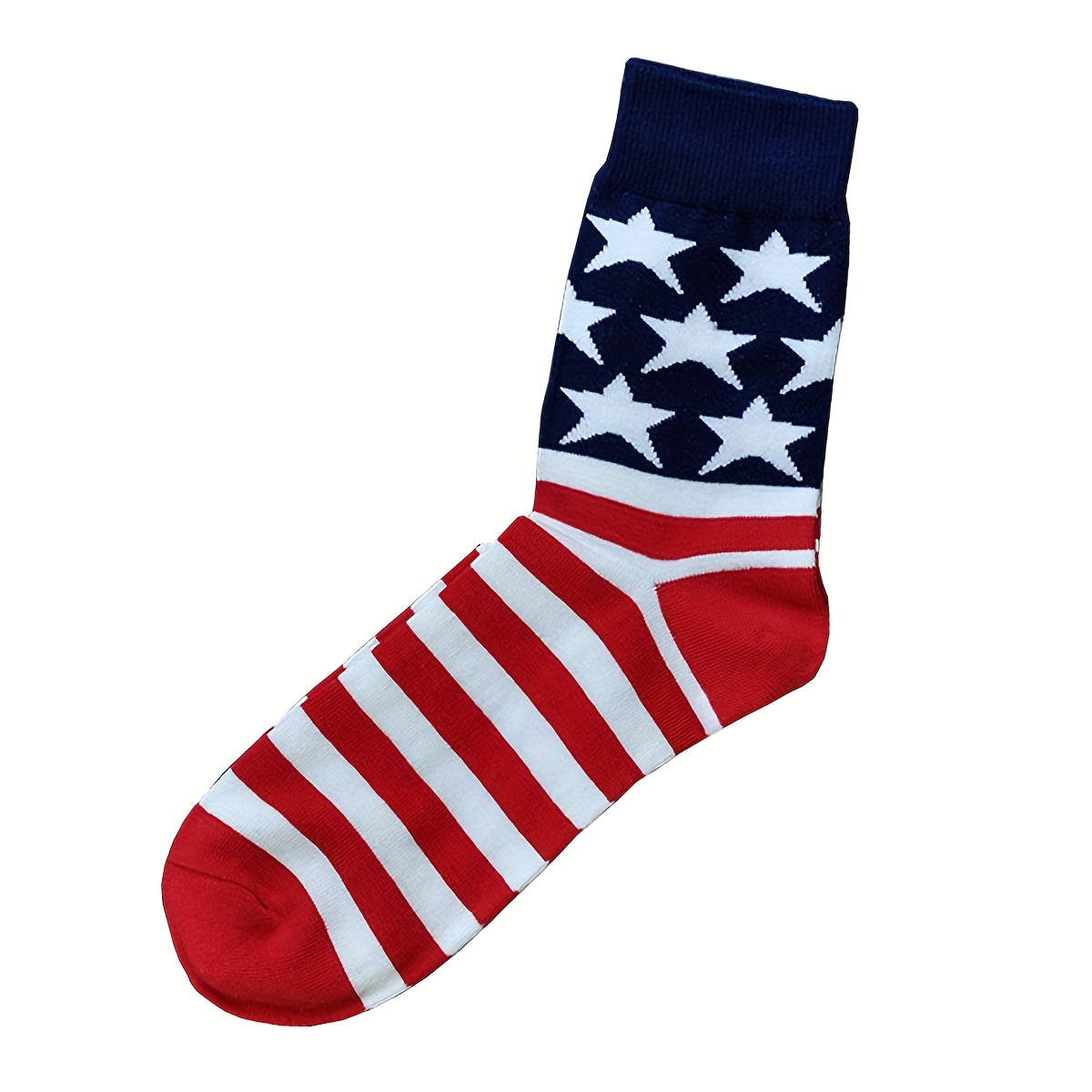 American Flag Striped Socks Men's Cotton Crew Socks