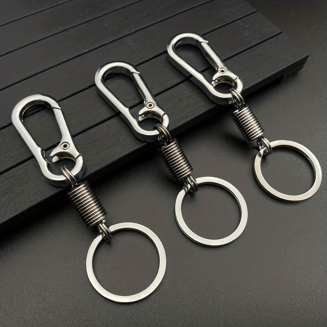 1 Pc High Quality Titanium Alloy Detachable Keychain Universal Rotatable  Double-ring Ring Quick Release Keychain For Car Gift Jewelry