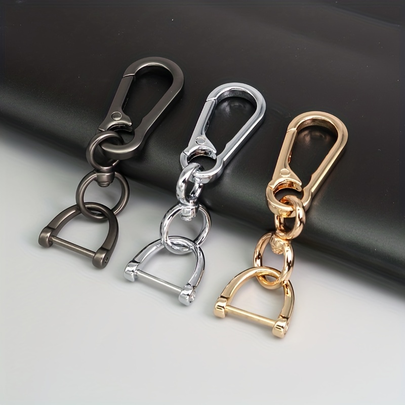 1pc/2pcs/4pcs Metal Keychain Holder for Belt Heavy Duty Key Fob Carabiner with D-Ring Clips Organizer and Install Screwdriver for Car Keys,Temu