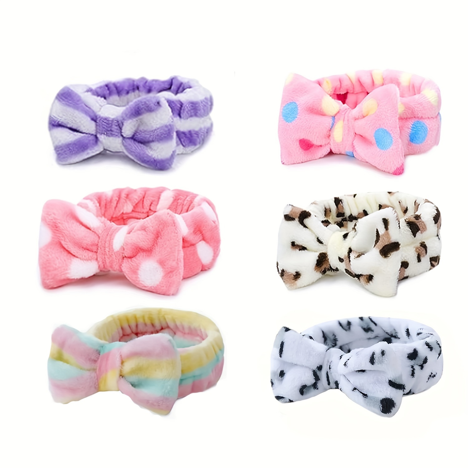 Lovely Bow Headband Coral Fleece Soft Elastic Hairbands For Women SPA Bathe  Turban Make Up Wash Face Hair Band Hair Accessories
