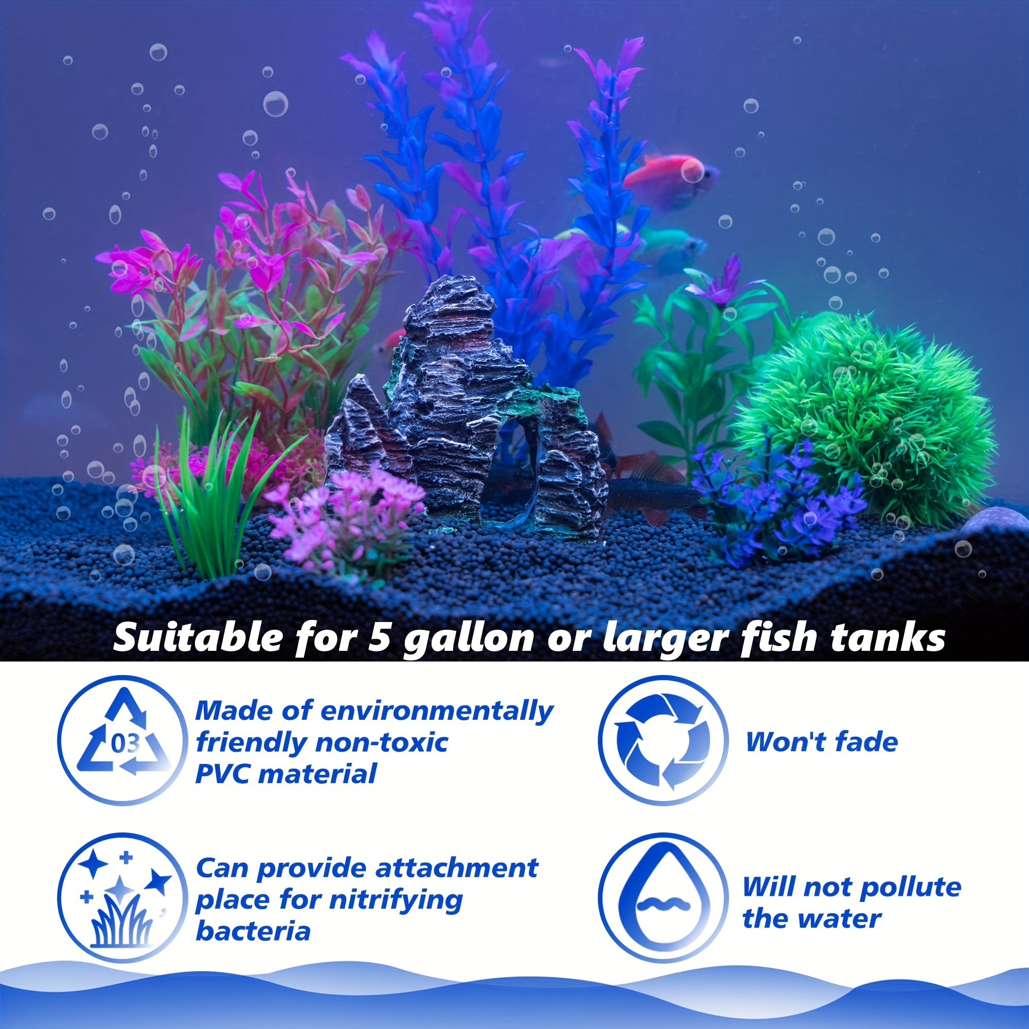 1 Pc Aquarium Décor Aquarium Fish Tank Mousse Boule Filtre - Temu