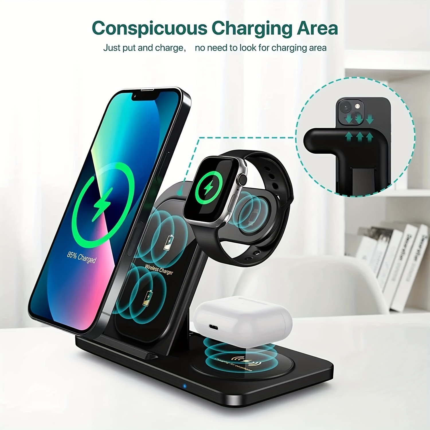 3 in 1 Charging Station, 25W Fast Charger Station Stand for iPhone  14/13/12/11/Pro/Max and Apple Watch,Charging Stand Dock for AirPods,Charger